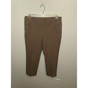 Chico's So Slimming Juliet Ankle Pants Size 2.5 Short Brown Cotton Blend Stretch